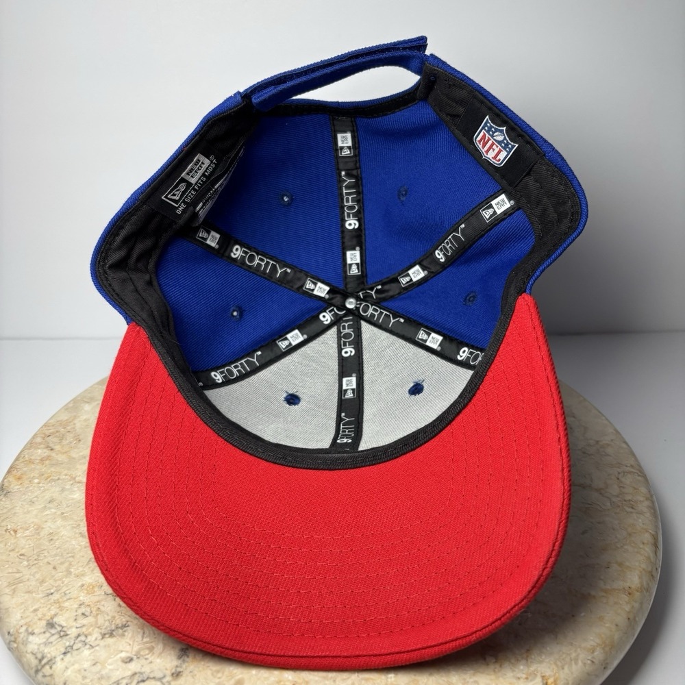 New Era Buffalo Bills 9Forty The‎ League Blue Adjustable Strap Hat Cap - Picture 8 of 11